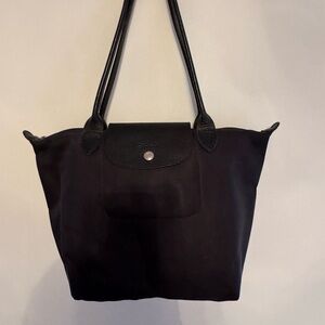 Longchamp Black Nylon Tote Bag with Sleek Design